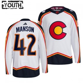 Dresovi Colorado Avalanche Josh Manson 42 Adidas 2022-23 Reverse Retro 2.0 Bijela Authentic - Dječji